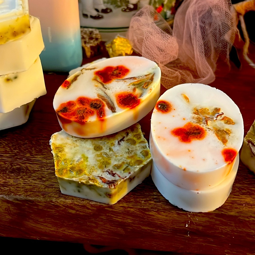My hand made soaps and candles .